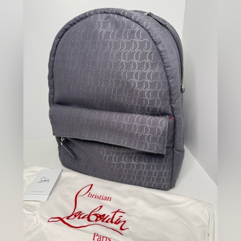 Christian Louboutin Monogram Logo Jacquard Canvas Backpack Bag $1550